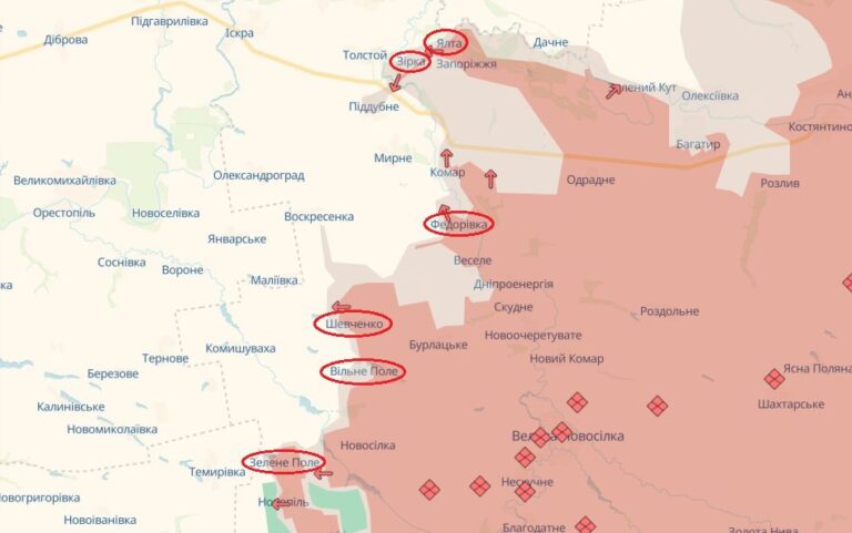 Мапа DeepState показує просування біля шести сіл Донеччини. Втрати ворога на 30 червня