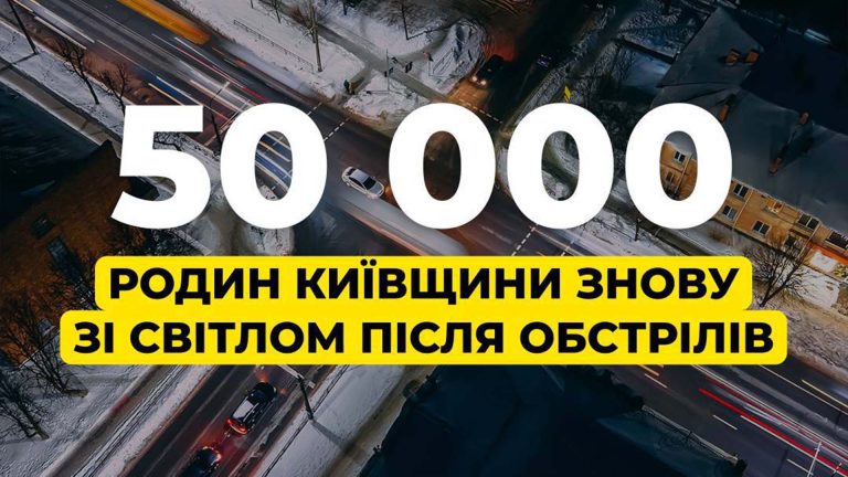 У Київській області повернули світло 50 тисячам домогосподарств