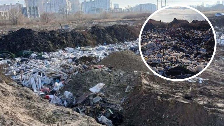 Під Києвом викрито нелегальне звалище — вантажівки скидали будівельні відходи в котловани