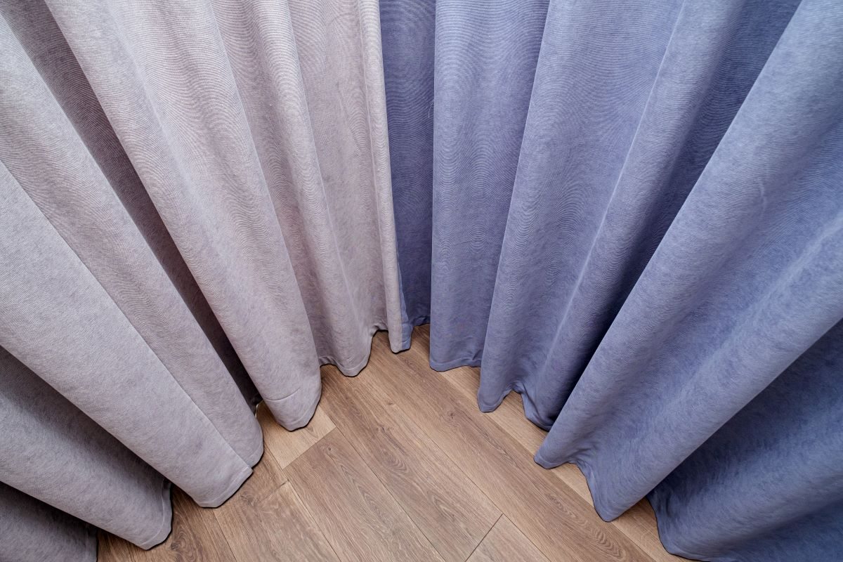 Шторы Микровелюр Касмир серо-голубой