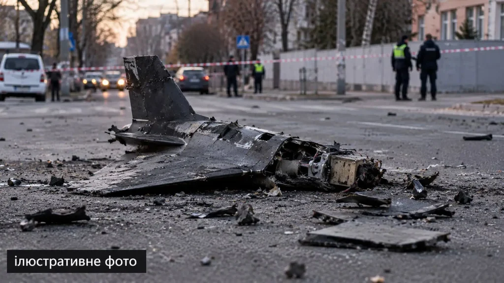 У Дарницькому районі біля АЗС впали уламки, пошкоджено автомобіль